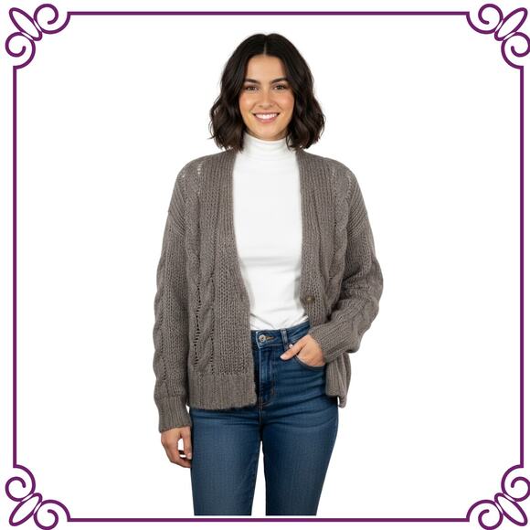 120% Cashmere Sweaters - 120% Cashmere Italy Oversized Cardigan Sweater One Button Front  Small